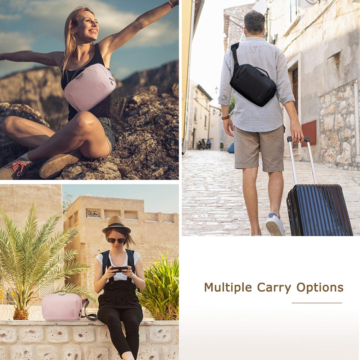 imageBAGSMART Bag for DSLR Camera Waterproof Crossbody Camera Case with Padded Shoulder Strap AntiTheft Shoulder Bag BlackBlack