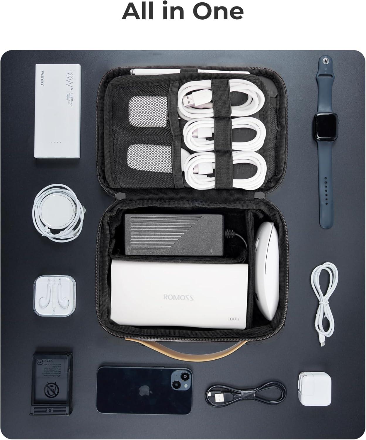 imageBAGSMART Electronics Organizer Travel Case Cord Organizer Travel Cable Bag for Tech Accessories Black