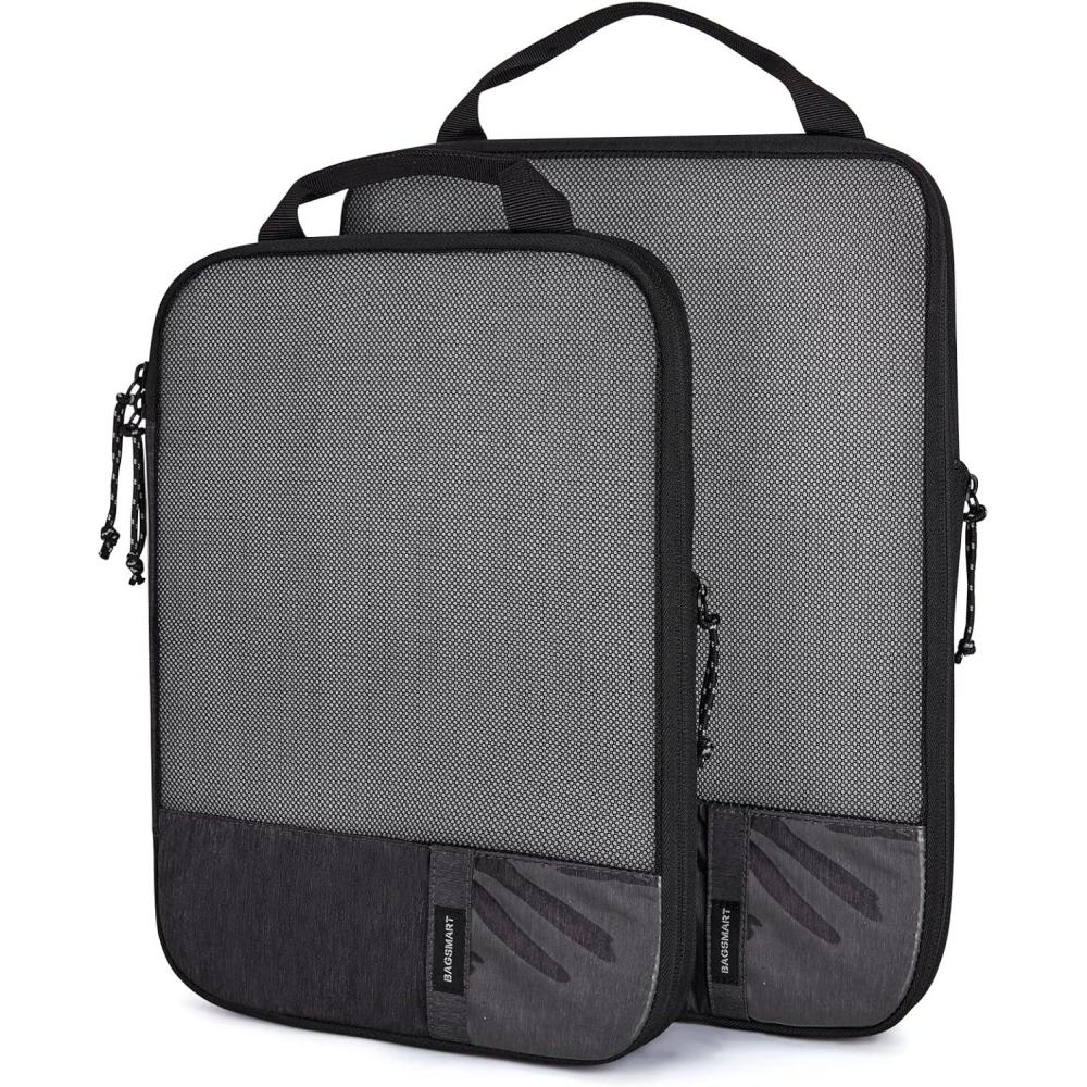 imageBAGSMART 6 Set 4 Set2 Set Compression Packing Cubes for Travel Lightweight Luggage Organizer Bags Durable Space Saver Bags Travel EssentialsJet Black