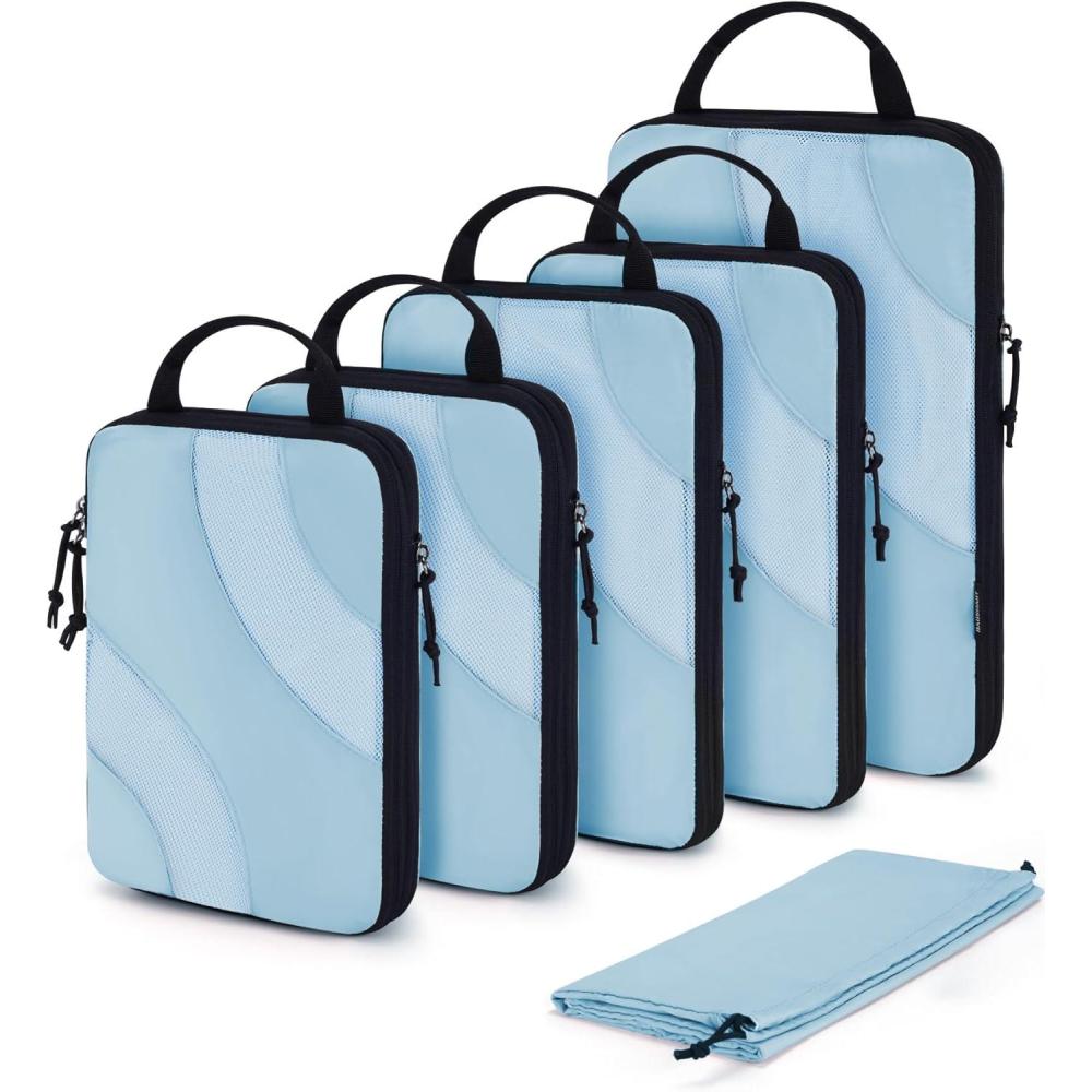 imageBAGSMART Compression Packing Cubes 6 Set4 Set2 Set Travel Packing Cubes for Carry on Suitcases Compression Suitcase Organizers Bag Set ampamp Travel Cubes for Luggage Lightweight Packing OrganizersPink Pearl