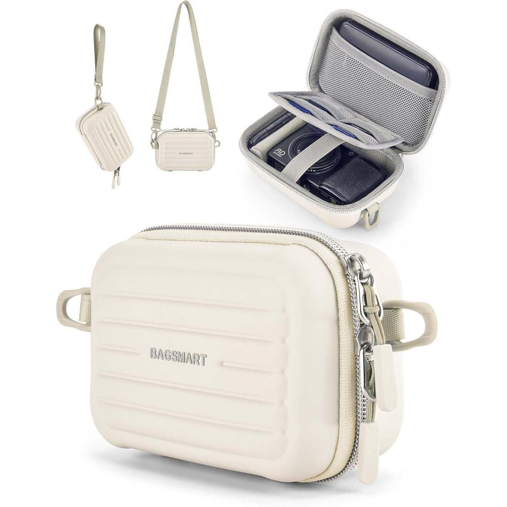 imageBAGSMART Digital Camera Case Lightweight Kids Camera Case Compatible with GoopowMgaoloCIMELRSeckton Kids Camera Toys and Children Digital Video Camera Best Christmas and Birthday Gifts BlueBeige