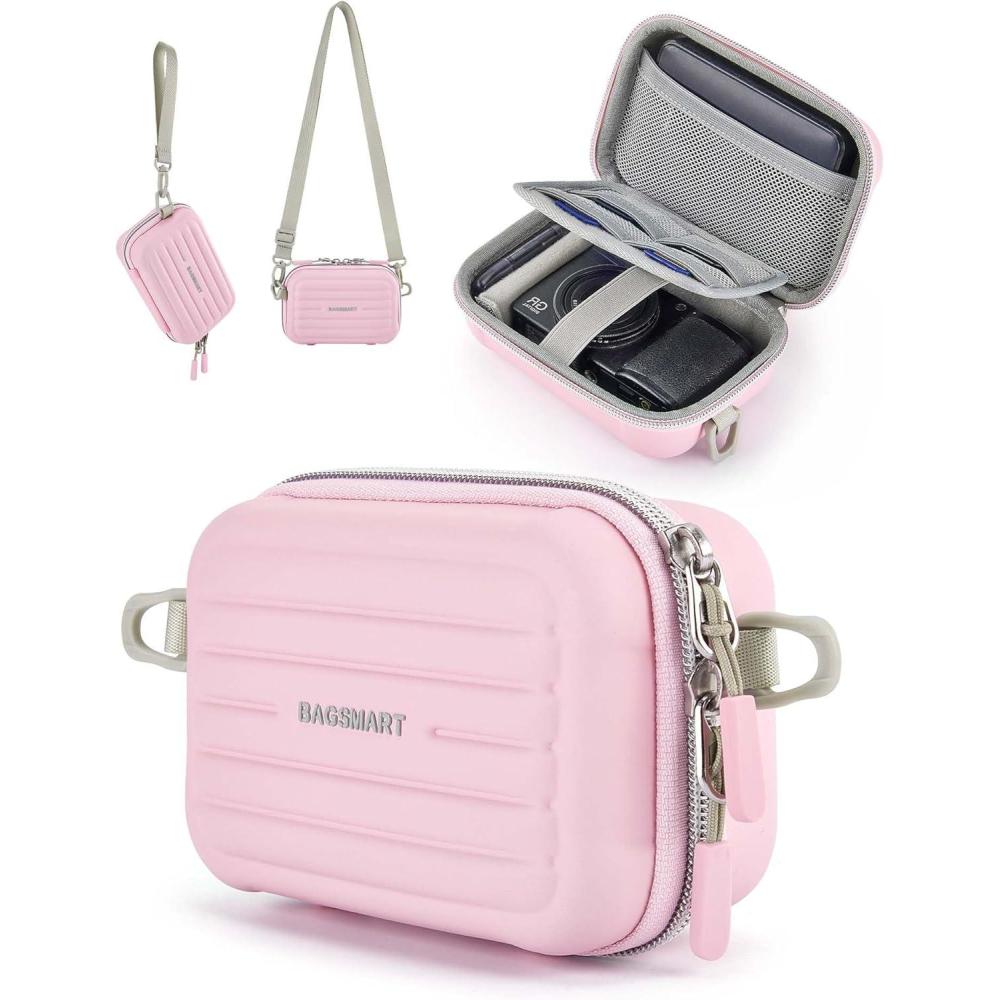 imageBAGSMART Digital Camera Case Lightweight Kids Camera Case Compatible with GoopowMgaoloCIMELRSeckton Kids Camera Toys and Children Digital Video Camera Best Christmas and Birthday Gifts BlueBaby Pink