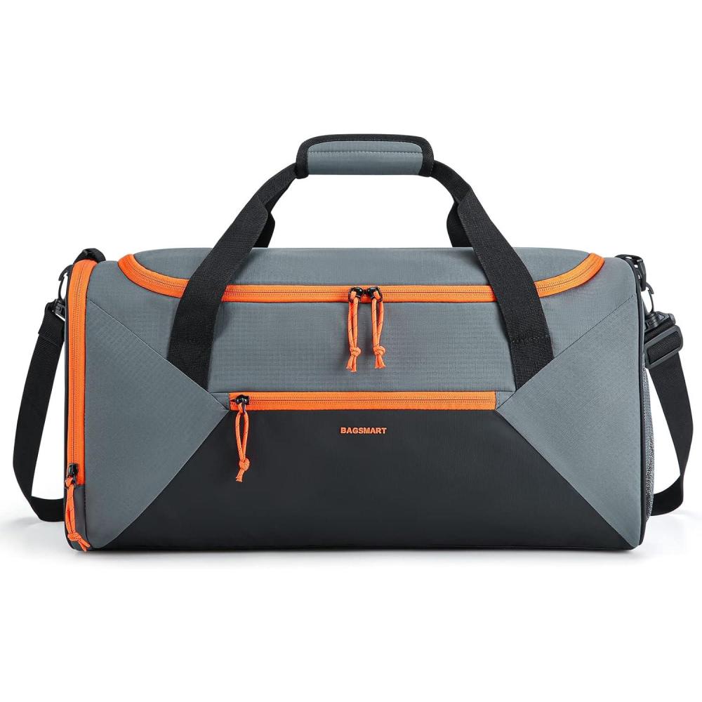 imageBAGSMART Gym Bags for Men 36L Small Sports Bag With Shoe Bag Lightweight Weekender Carry On Duffel Bag Water Resistant Workout Duffel Bags for Traveling Black