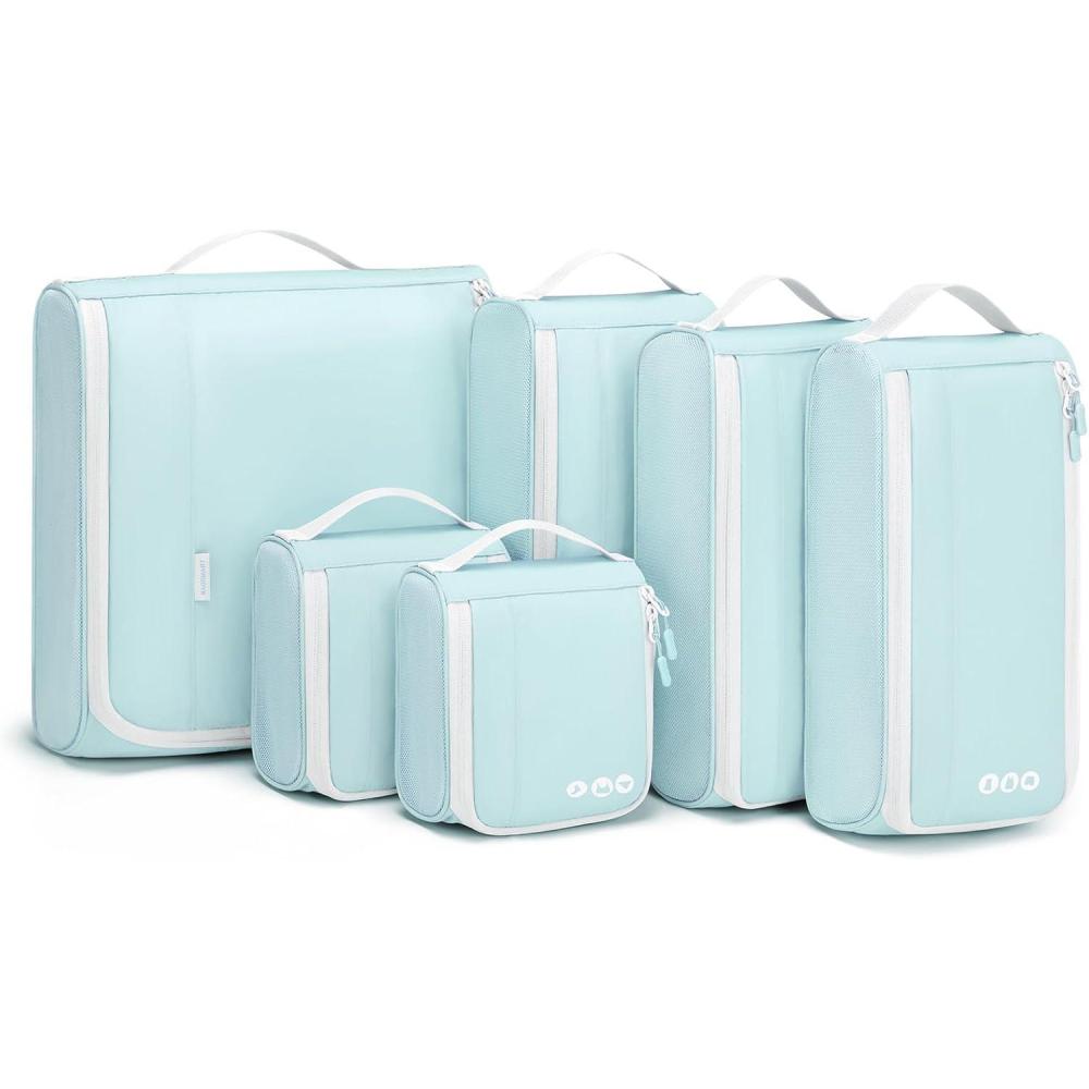 imageBAGSMART Keep Shape Packing Cubes for Travel 6 Set Travel Cubes for Packing Lightweight Suitcase Organizer Bags Set for Travel EssentialsSky Blue