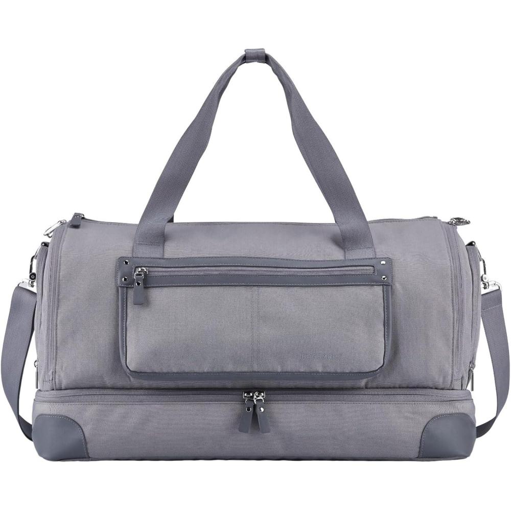 imageBAGSMART Medium Garment Bags for Travel Convertible Travel Garment Duffle Bag Suit Bags for Women 2 in 1 Garment Bags with Shoe CompartmentGrey