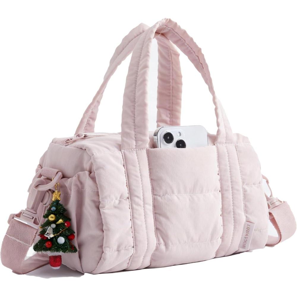 imageBAGSMART Reiki Mini Gym Bag for Women Small Dance Bag Mini Crossbody Bags for Women with Detachable Strap 5L Shoulder Bag98 59 59 inches Black5LBaby Pink