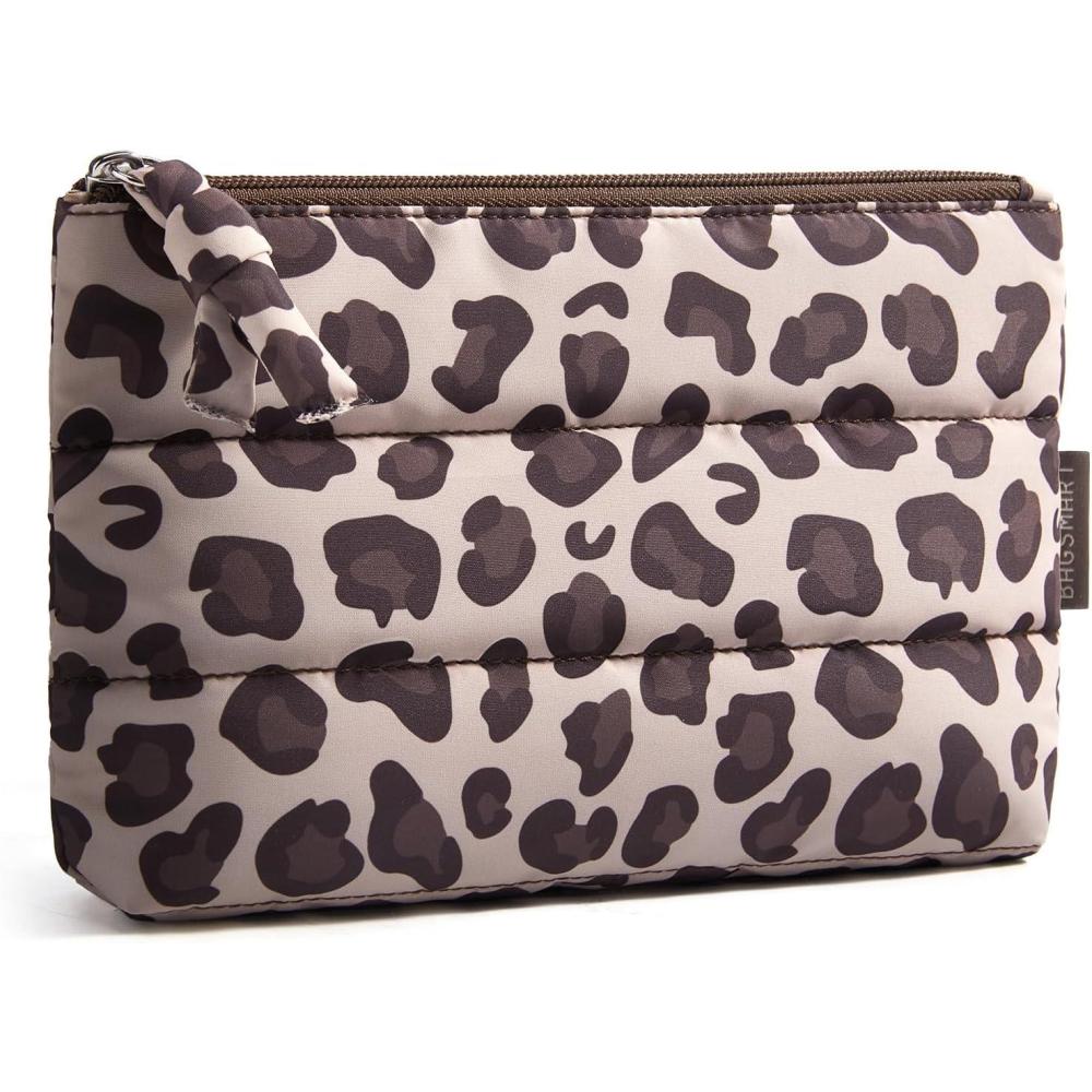 imageBAGSMART Small Cosmetic Bag Elegant Roomy Makeup Bagslipstick pouchZipper PouchGreat Gifts for WomenTravel Waterproof Toiletry Bag Accessories Organizer Gifts Pink1 pcsLeopard Print
