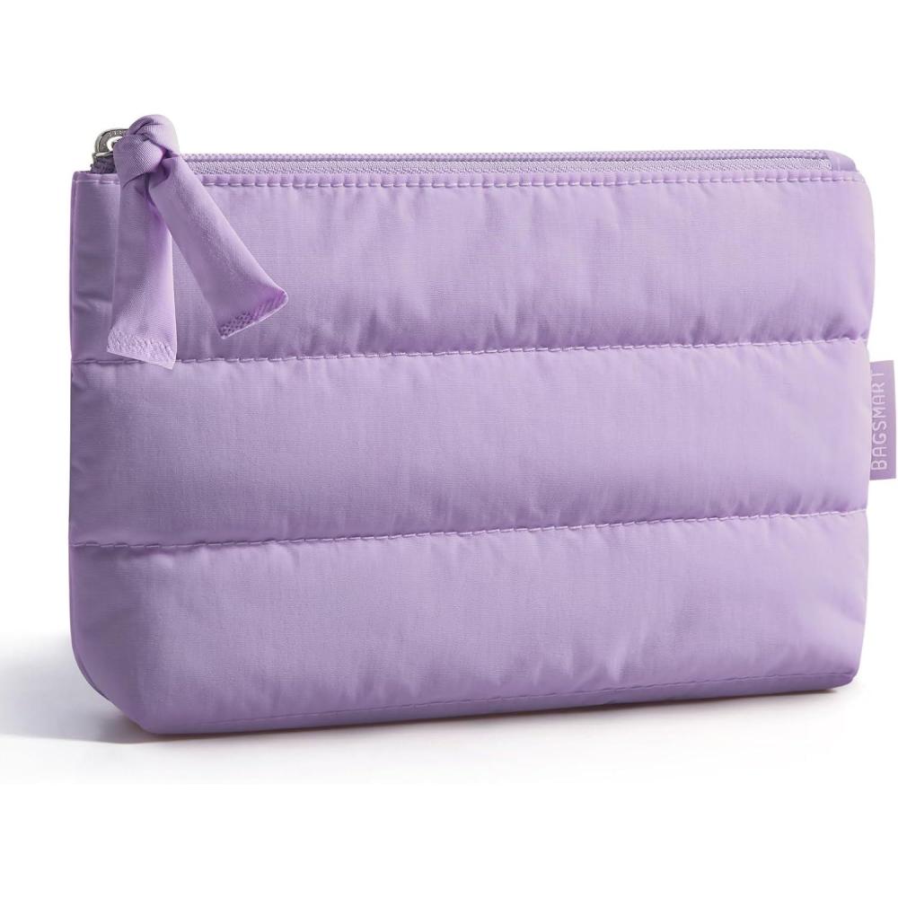 imageBAGSMART Small Cosmetic Bag Elegant Roomy Makeup Bagslipstick pouchZipper PouchGreat Gifts for WomenTravel Waterproof Toiletry Bag Accessories Organizer Gifts Pink1 pcs02Lilac