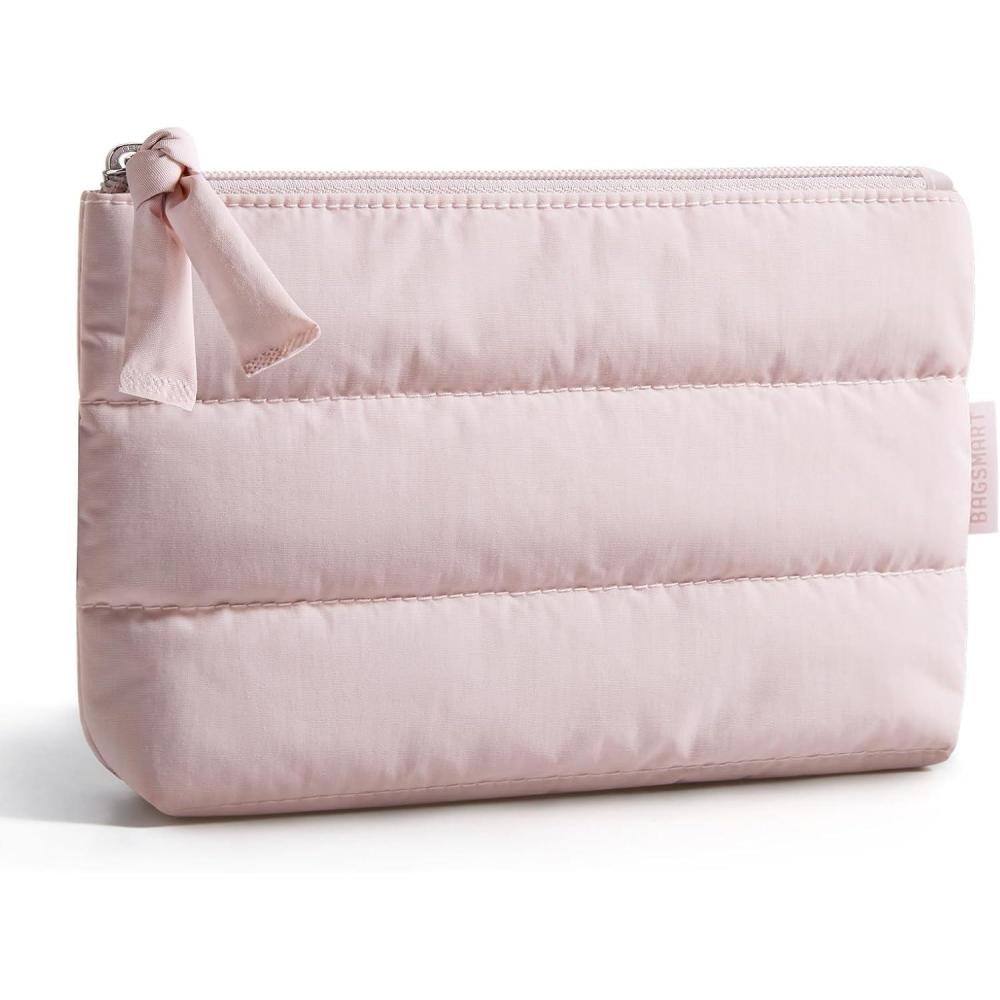 imageBAGSMART Small Cosmetic Bag Elegant Roomy Makeup Bagslipstick pouchZipper PouchGreat Gifts for WomenTravel Waterproof Toiletry Bag Accessories Organizer Gifts Pink1 pcs02Baby Pink