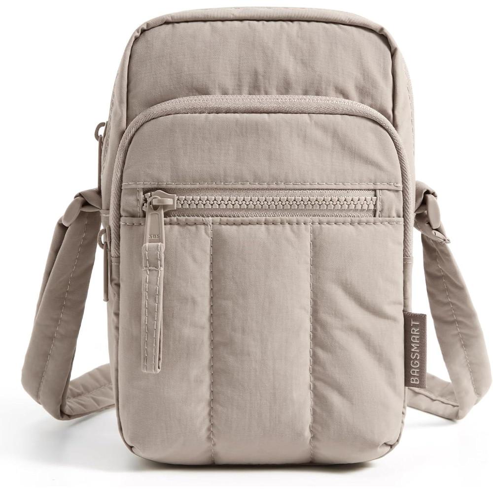 imageBAGSMART Small Crossbody Bags for Women Mini Cell Phone Cross body Purses Travel Wallet with RFID Blocking Card SlotsAgrayish Brown