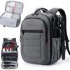 BAGSMART Camera Backpack, Expandable DSLR SLR Camera Bags for Photographers, Photography Travel Backpack with 15.6″ Laptop Compartment, Rain Cover & Tripod Holder, Black(Grey)