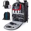BAGSMART Camera Backpack, Expandable DSLR SLR Camera Bags for Photographers, Photography Travel Backpack with 15.6″ Laptop Compartment, Rain Cover & Tripod Holder, Black(Black)