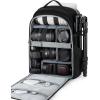 BAGSMART Camera Bag, DSLR SLR Camera Backpack Fits up to 15.6″ Laptop, Camera Case for Photographers with Waterproof Rain Cover, Tripod Holder, Black(Black)