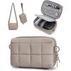 BAGSMART Digital Camera Case, Protective Puffy Camera Case with 2 Carrying Ways, Lightweight & Waterproof Small Camera Bag for Canon PowerShot G7X Mark II/III/Sony DSCW800/DSCW830 – Beige(Camel)