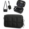 BAGSMART Digital Camera Case, Protective Puffy Camera Case with 2 Carrying Ways, Lightweight & Waterproof Small Camera Bag for Canon PowerShot G7X Mark II/III/Sony DSCW800/DSCW830 – Beige(Black)