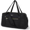 BAGSMART Duffle Bag 37L Large Carry On Weekender Overnight Bag with Wet Pocket , Laptop Compartment And Shoes Bag for for Women, Travel, Business Trips, Sports(Black)(Black)