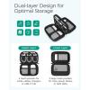 BAGSMART Electronic Organizer Travel Case, Cord Organizer Travel Cable Bag, Charger Pouch, Tech Pouch as Travel Accessories, for Phone, Power Bank, SD Card (Black)