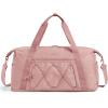 BAGSMART Gym Bag With Shoe Compartment & Wet Pocket, Lightweight Sports Travel Duffel Bag, Carry On Bag Weekender Overnight Bag, Water Resistant Sports Gym Tote Bags Swimming Yoga, Almond Oil(Dark Pink)