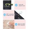BAGSMART Hanging Jewelry Organizer, Dust Proof Sunglasses Storage Case Wall Mounted, Travel Dual Sided Glasses Case Multiple Pairs, Eyeglasses Holder with 32 Clear Slots & Metal Hook, Black
