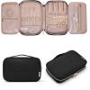 BAGSMART Jewelry Organizer Case Large Travel Jewelry Storage Bag for Necklace, Earrings, Rings, Bracelet, Soft Pink(Black)