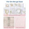 BAGSMART Jewelry Travel Case, Ring Binder Storage Book with Clear Pockets, Zippered Organizer for Necklace, Earrings, Rings, Bracelet, Pink(Pink)