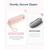 BAGSMART Makeup Brush Holder Bag, Travel Small Makeup Bag for Purse, Make Up Brush Bag Case Cosmetic Bag, Silicone Soft Portable Face Brushes Travel Essentials Organizer Holder, Pink(A-Pink)