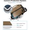 BAGSMART Small Camera Bag for Photographers, Compact Camera Shoulder Bags for DSLR/SLR/Mirrorless Cameras, Waterproof Crossbody Camera Case with Tripod Holder, Khaki