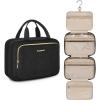 BAGSMART Toiletry Bag Hanging Travel Makeup Organizer with TSA Approved Transparent Cosmetic Bag Makeup Bag for Full Sized Toiletries, Medium-Pink(Black)