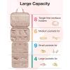 BAGSMART Travel Jewelry Case, Hanging Roll Jewelry Bag with Zipper Pockets Jewelry from Oxidation, Large Capacity for Earrings, Necklaces, Rings on Closet, Wall, Door, Portable Travel Essentials, Pink(Pink)