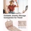 BAGSMART Travel Jewelry Case, Hanging Roll Jewelry Bag with Zipper Pockets Jewelry from Oxidation, Large Capacity for Earrings, Necklaces, Rings on Closet, Wall, Door, Portable Travel Essentials, Pink(Pink)