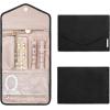 BAGSMART Travel Jewelry Organizer Case Foldable Small Jewelry Roll for Journey Rings, Necklaces, Earrings, Bracelets,Mini,Soft Pink(Black)