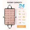 BAGSMART Travel Jewelry Organizer Case Portable Jewelry Roll Bag Tangle-free Necklace Storage Foldable Transparent Pockets for Earrings Rings Bracelet Travel Essentials Black(Black)