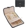 BAGSMART Travel Jewelry Organizer for Women, Foldable Jewelry Storage Roll for Earrings, Necklaces, Bracelets, Earrings, Brooches, Fashion Black(Black)