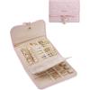 BAGSMART Travel Jewelry Organizer for Women, Foldable Jewelry Storage Roll for Earrings, Necklaces, Bracelets, Earrings, Brooches, Fashion Black(Pink)
