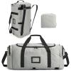 BAGSAMRT 60L Foldable Duffle Bag for Travel, Large Travel Duffel Bag for Men, 4 in 1 Travel Backpack, Carry on Weekender Bag, Army Green(Gray)