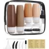 BAGSMART 18 Pack TSA Approved Travel Bottles for Toiletries, Leak Proof Silicone Travel Size Containers Bottles for Shampoo, Macaron(Earth Tone)
