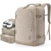 BAGSMART 37L Compression Travel Backpack, Expandable Carry On Backpack with Packing Cubes, Water Resistant Weekender Backpack Fits 17 Inch laptop, Luggage Daypack with Shoe Bag, Grey(Khaki)