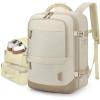 BAGSMART 37L Compression Travel Backpack, Expandable Carry On Backpack with Packing Cubes, Water Resistant Weekender Backpack Fits 17 Inch laptop, Luggage Daypack with Shoe Bag, Grey(Warm Beige)