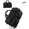 BAGSMART 42L Rolling Duffle Bag with Wheels, Carry On Bag Duffel Bag for Travel, Wet Pocket Duffle Bag with Wheels and Handle, Brown(Black)