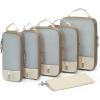 BAGSMART 6 Set /4 Set/2 Set Compression Packing Cubes for Travel, Lightweight Luggage Organizer Bags, Durable Space Saver Bags Travel Essentials(Antique White)