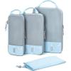 BAGSMART 6 Set /4 Set/2 Set Compression Packing Cubes for Travel, Lightweight Luggage Organizer Bags, Durable Space Saver Bags Travel Essentials(Light Blue)