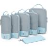 BAGSMART 6 Set /4 Set/2 Set Compression Packing Cubes for Travel, Lightweight Luggage Organizer Bags, Durable Space Saver Bags Travel Essentials(Starlight Bluen)