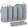 BAGSMART 6 Set /4 Set/2 Set Compression Packing Cubes for Travel, Lightweight Luggage Organizer Bags, Durable Space Saver Bags Travel Essentials(Storm Front Grey)