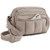 BAGSMART Anti Theft Crossbody Bags for Women Travel Purse, Medium Quilted Puffy cross body bag, Handbags Shoulder Purses, Baby Pink-medium(Brown-1)