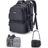 BAGSMART Camera Backpack, DSLR SLR Small Camera Bags for Photographers Compatible for Sony Canon Nikon, Shoulder Strap 2-in-1 Travel Backpack Fits 12.9″ iPad, Black(Black)
