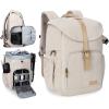 BAGSMART Camera Backpack, DSLR SLR Waterproof Camera Bag, Anti-Theft Photography Backpack with 15 Inch Laptop Compartment, Tripod Holder & Rain Cover, Black(Ivory White)