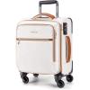 BAGSMART Carry On Luggage 20 Inch,Softside Expandable Suitcase with Spinner Wheels, Luggage 22x14x9 Airline Approved Rolling Lightweight Suitcases for Women Men, Compact Carry-On (Black)(Underseat-Beige)