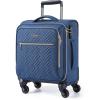 BAGSMART Carry On Luggage 20 Inch,Softside Expandable Suitcase with Spinner Wheels, Luggage 22x14x9 Airline Approved Rolling Lightweight Suitcases for Women Men, Compact Carry-On (Black)(Underseat-Dark Blue)