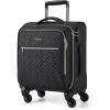 BAGSMART Carry On Luggage 20 Inch,Softside Expandable Suitcase with Spinner Wheels, Luggage 22x14x9 Airline Approved Rolling Lightweight Suitcases for Women Men, Compact Carry-On (Black)(Underseat-Black)
