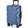 BAGSMART Carry On Luggage 22x14x9 Airline Approved, PC Hardside Suitcase, 20 Inch Carryon with Spinner Wheels, Travel Luggage Lightweight Rolling Suitcases for Men Women (Purple)(03- Navy Blue)